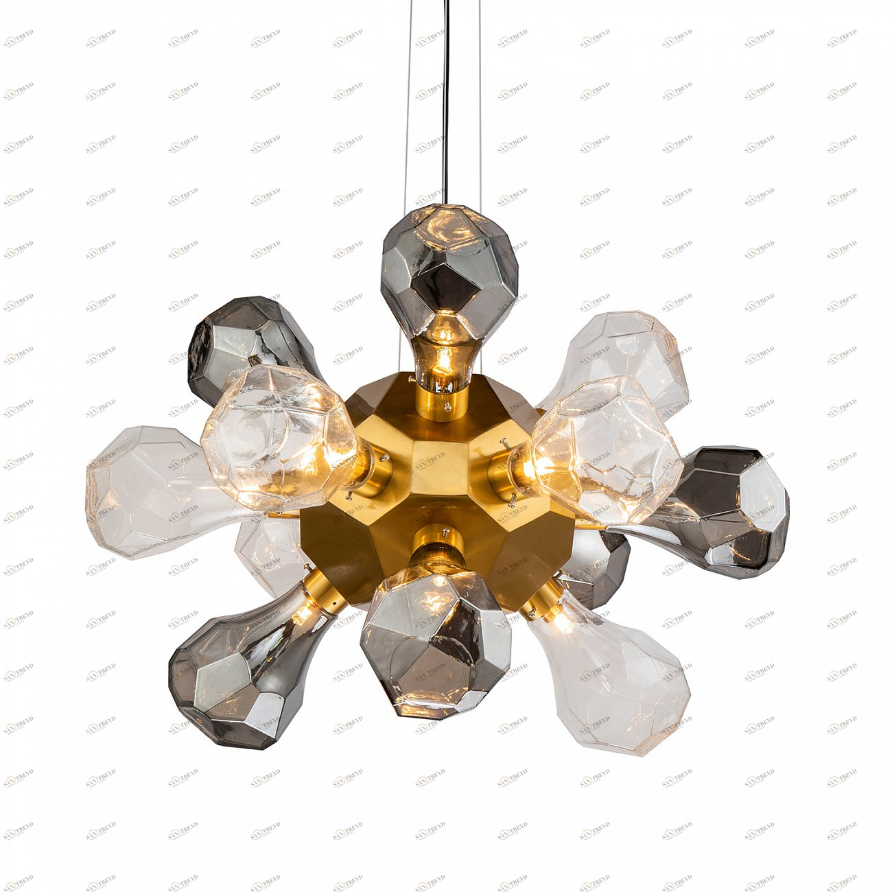 Светильник подвесной на 12 ламп 45х60 см латунь Delight Collection KR1197P-12 brass,/clear DELIGHT COLLECTION ДИЗАЙНЕРСКИЕ 00-3883155 Золото;прозрачный 
