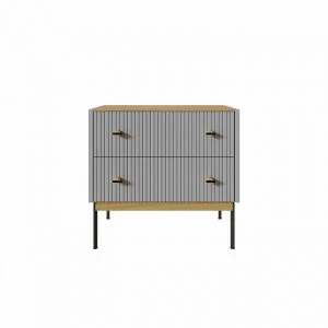 Тумба с двумя ящиками 61х64 см светло-серая Land BRAGIN DESIGN LIVING 00-3862478 Серый