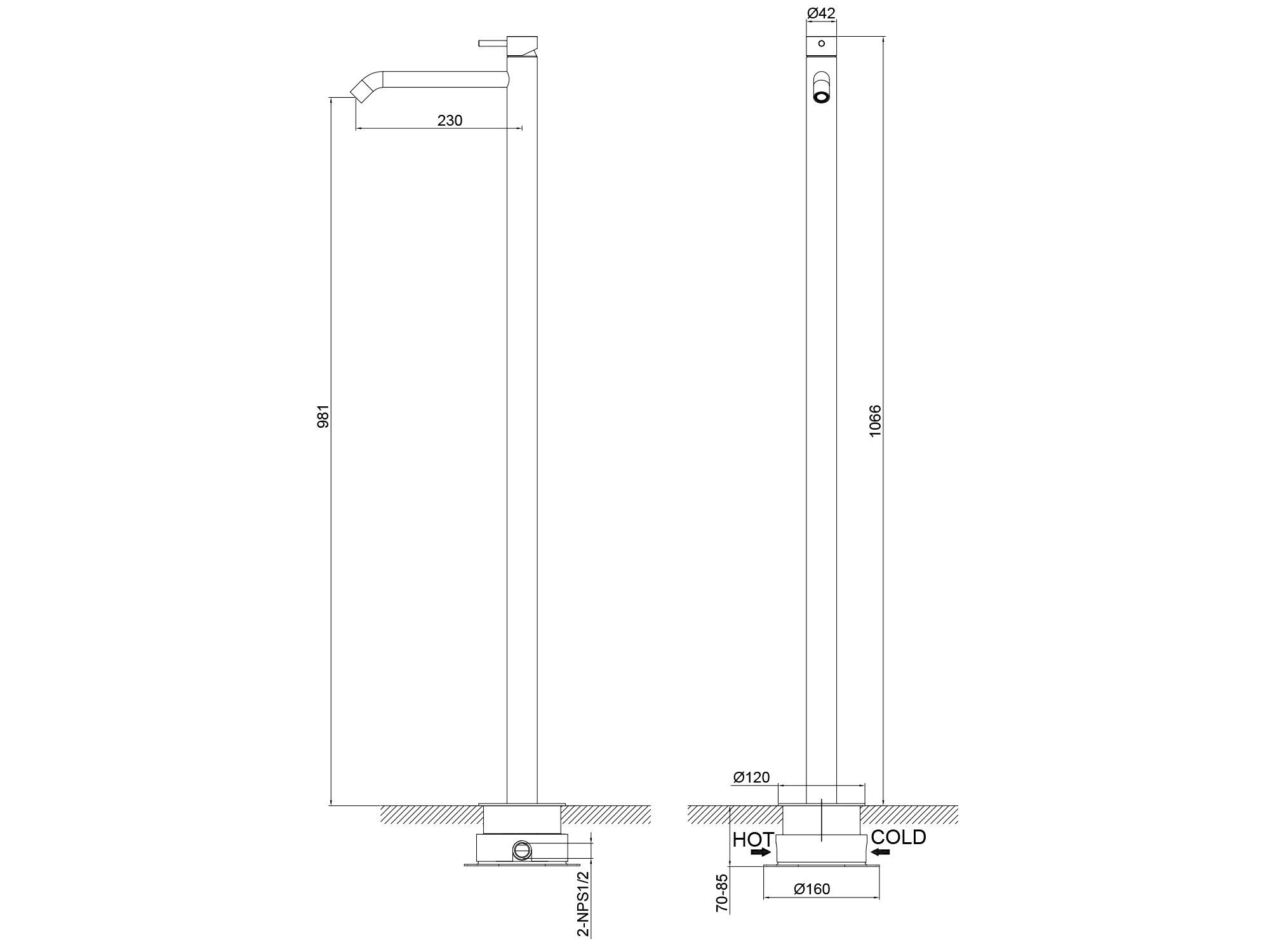 Смеситель для ванны / Смеситель для раковины из нержавеющей стали SINED CALASETTA ARCH-00044506 - Вид №3