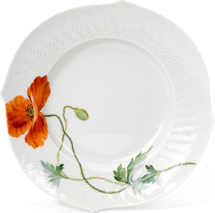 93800 Meissen Тарелка десертная 19см "Игра волн, рельеф, маки" Фарфор 