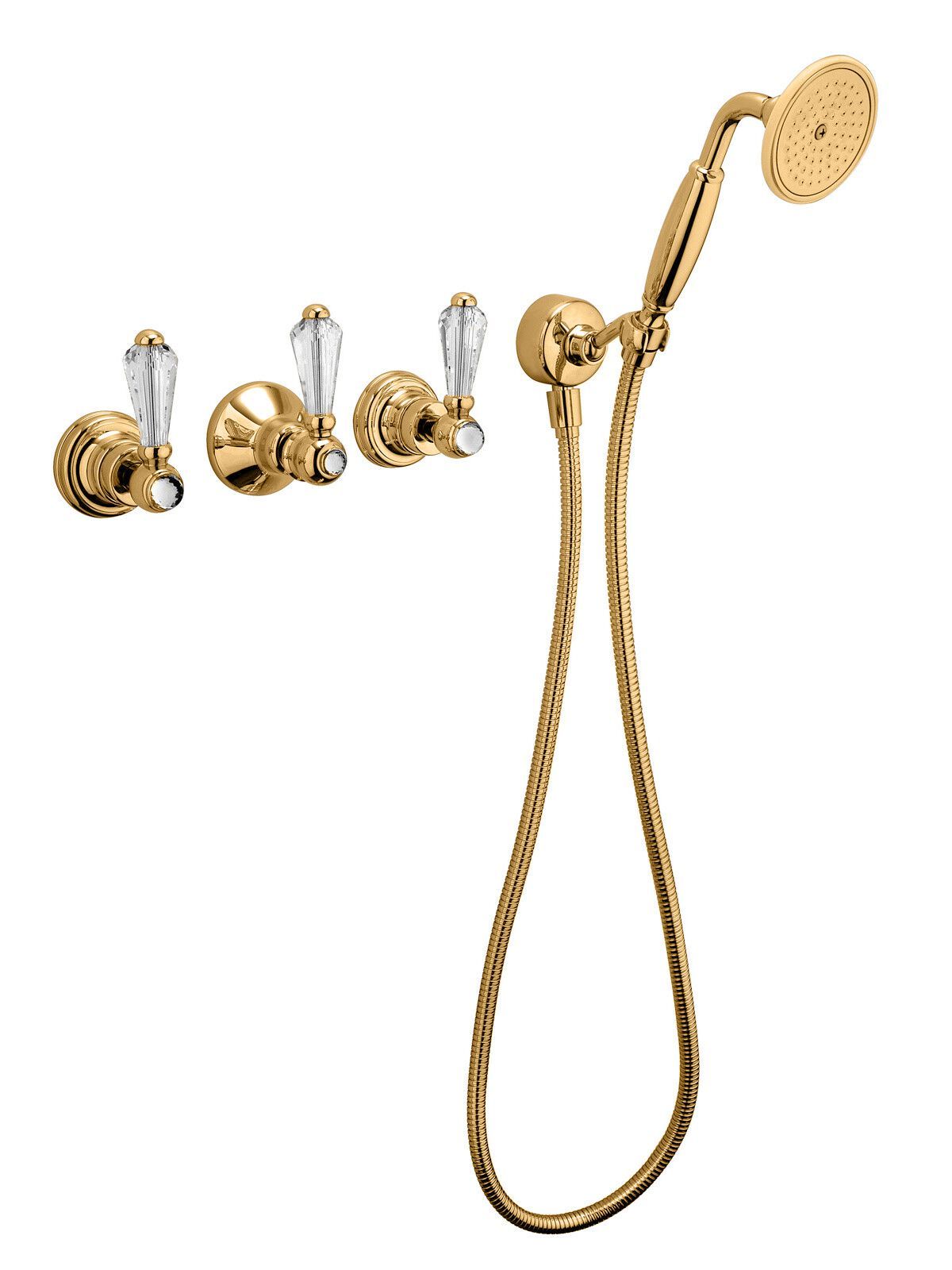 4 отверстия утопленный смеситель для ванны с ручным душем Rubinetterie Frattini Lybra M Style ARCH-00133658 - Вид №8