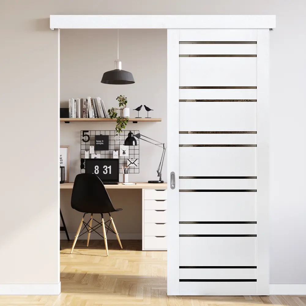 Комплект двери Artens Уна со стеклом 80x200 см Hardflex белый без доборов STLM-2056566 - Вид №3