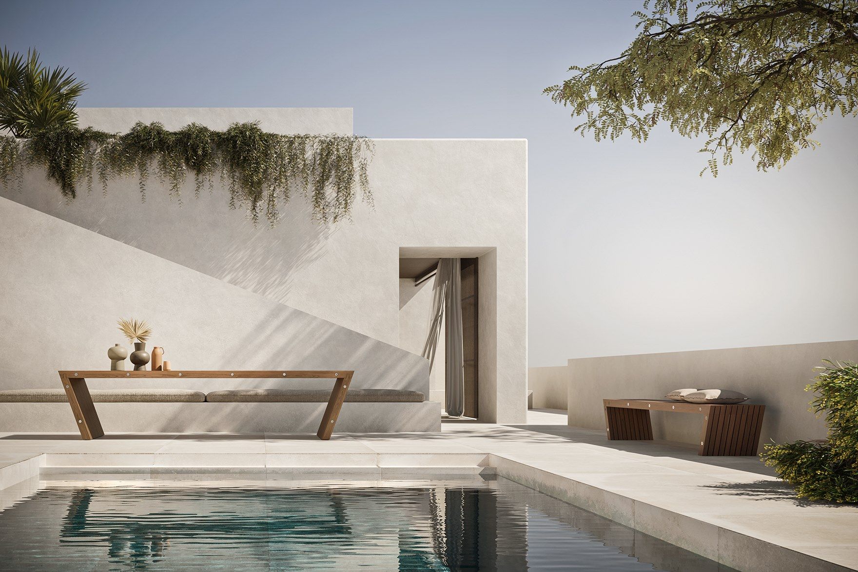 Садовая скамейка из массива дерева MODULNOVA XY ARCH-00049551 - Вид №2