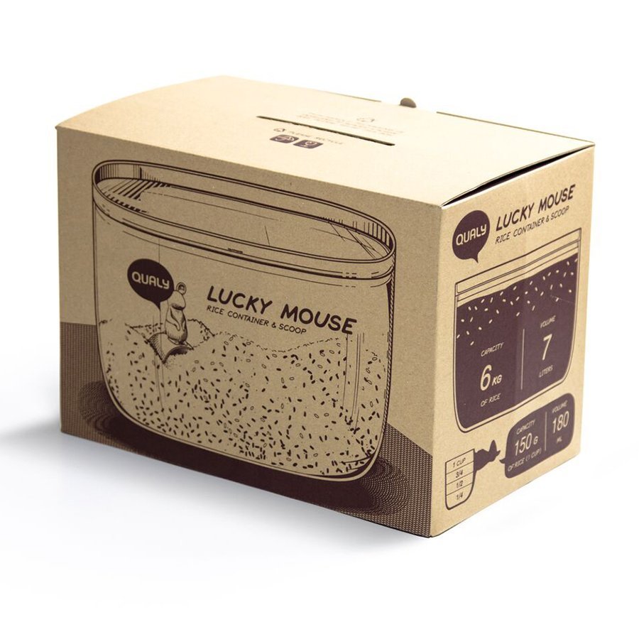 Банка с крышкой и мерной ложкой 7 л прозрачная Lucky Mouse QUALY  00-3872307 Прозрачный  - Вид №8