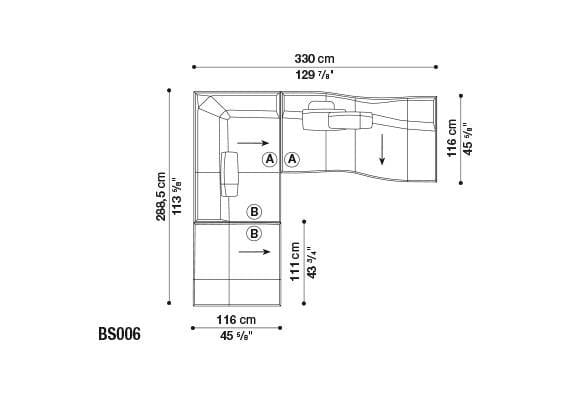 Угловой диван из ткани B&B Italia ARCH-00127003 - Вид №21