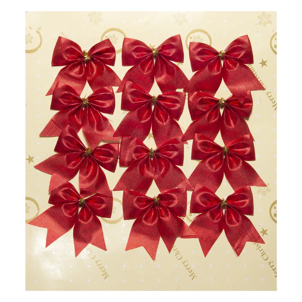 Набор ёлочных украшений «Бантики» 3.5 см, цвет красный, 12 шт Santreyd STLM-2056381