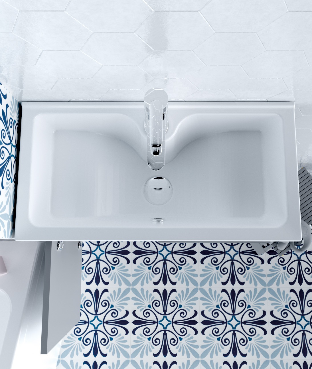 У83298 Тумба с раковиной Lido 60Н 1д. Белый глянец 1 Marka LIDO - Вид №4