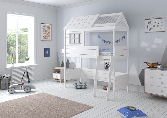 Кровать-чердак Home nord M 80х160 см белая ELLIPSE ELLIPSE HOME 351791 Белый Santreyd  - Вид №2