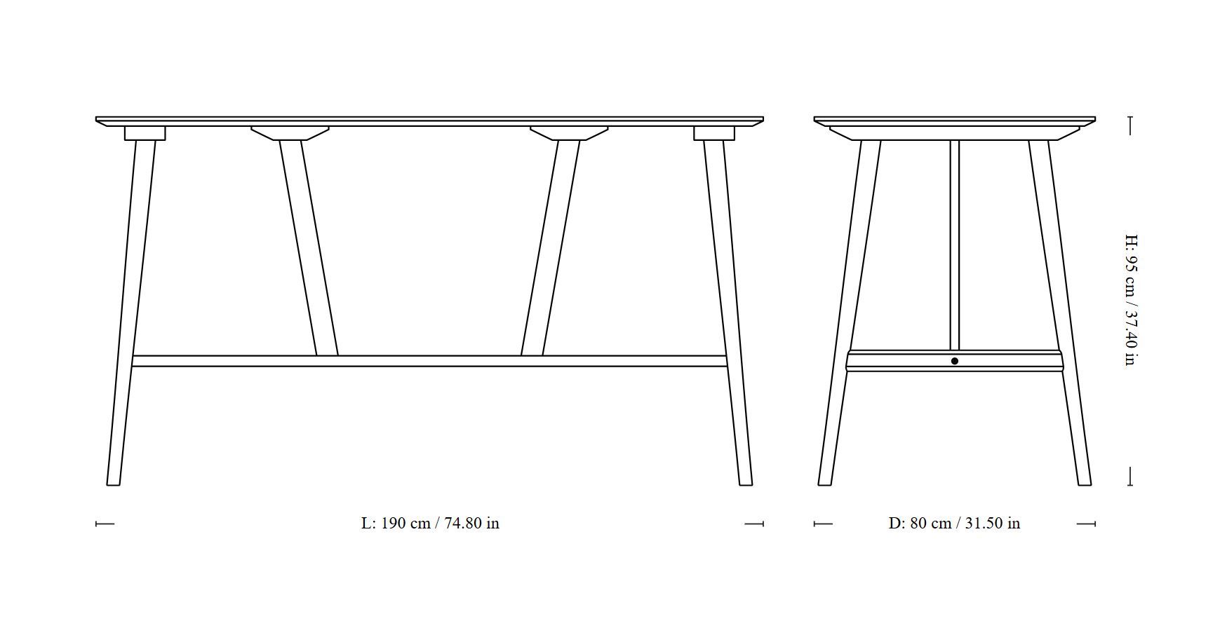 Высокий прямоугольный стол из массива дерева &Tradition In Between ARCH-00120755 - Вид №36