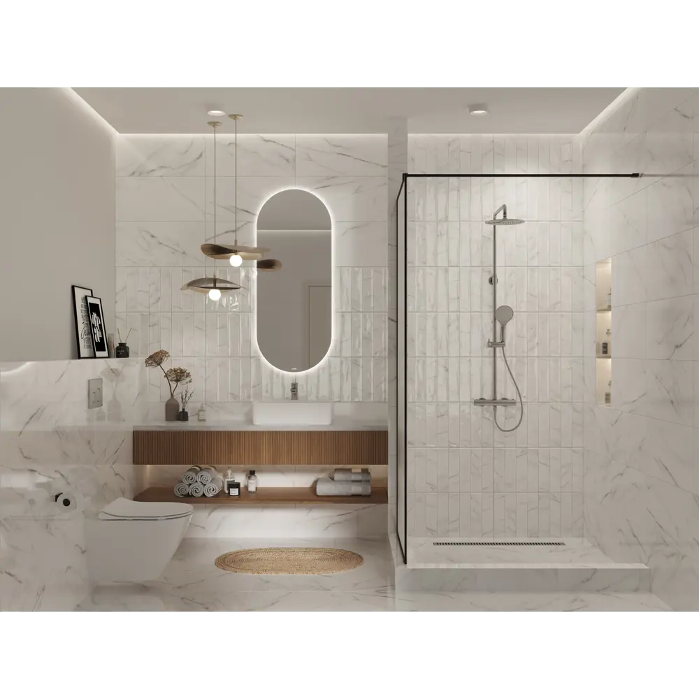 Плитка настенная KREAFORTA Cascada Рельеф 29.8x59.8 см 1.425 м² глянцевая цвет белый STLM-2092114 - Вид №3