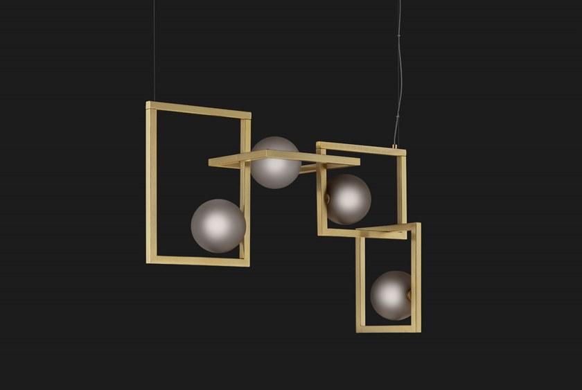 Euroluce Lampadari Подвесной светильник из металла и пирекса Rhythm sun-id-1468251 - Вид №1