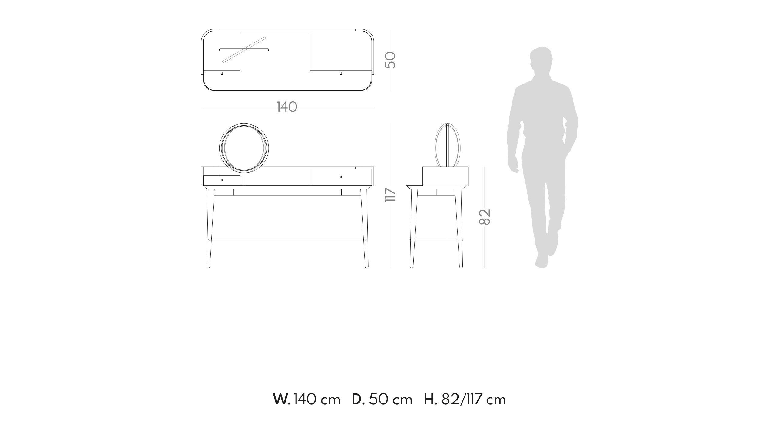 Деревянный туалетный столик PRADDY Natur ARCH-00061297 - Вид №6