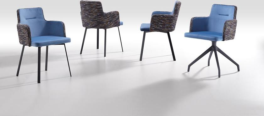 Natisa Стул с подлокотниками из ткани и бархата Sally sun-id-1361554 - Вид №1