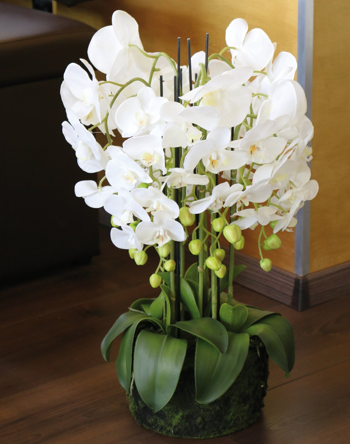 2861 777 a3 Пластиковая орхидея Phalaenopsis с 'почвой', 9-кратная, 70 см, real touch, белая H-andreas  - Вид №4