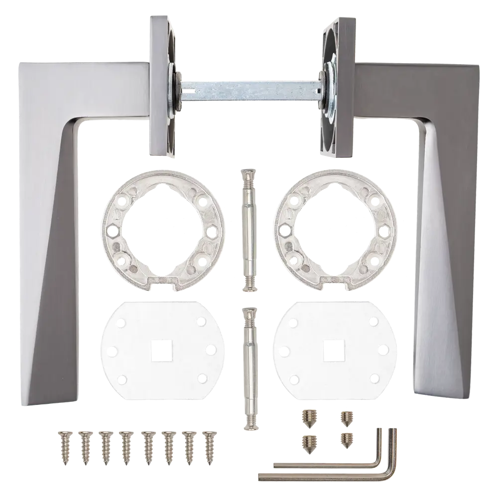Дверная ручка на розетке Armex H-30171-A без запирания цвет графит STLM-2159181 - Вид №2