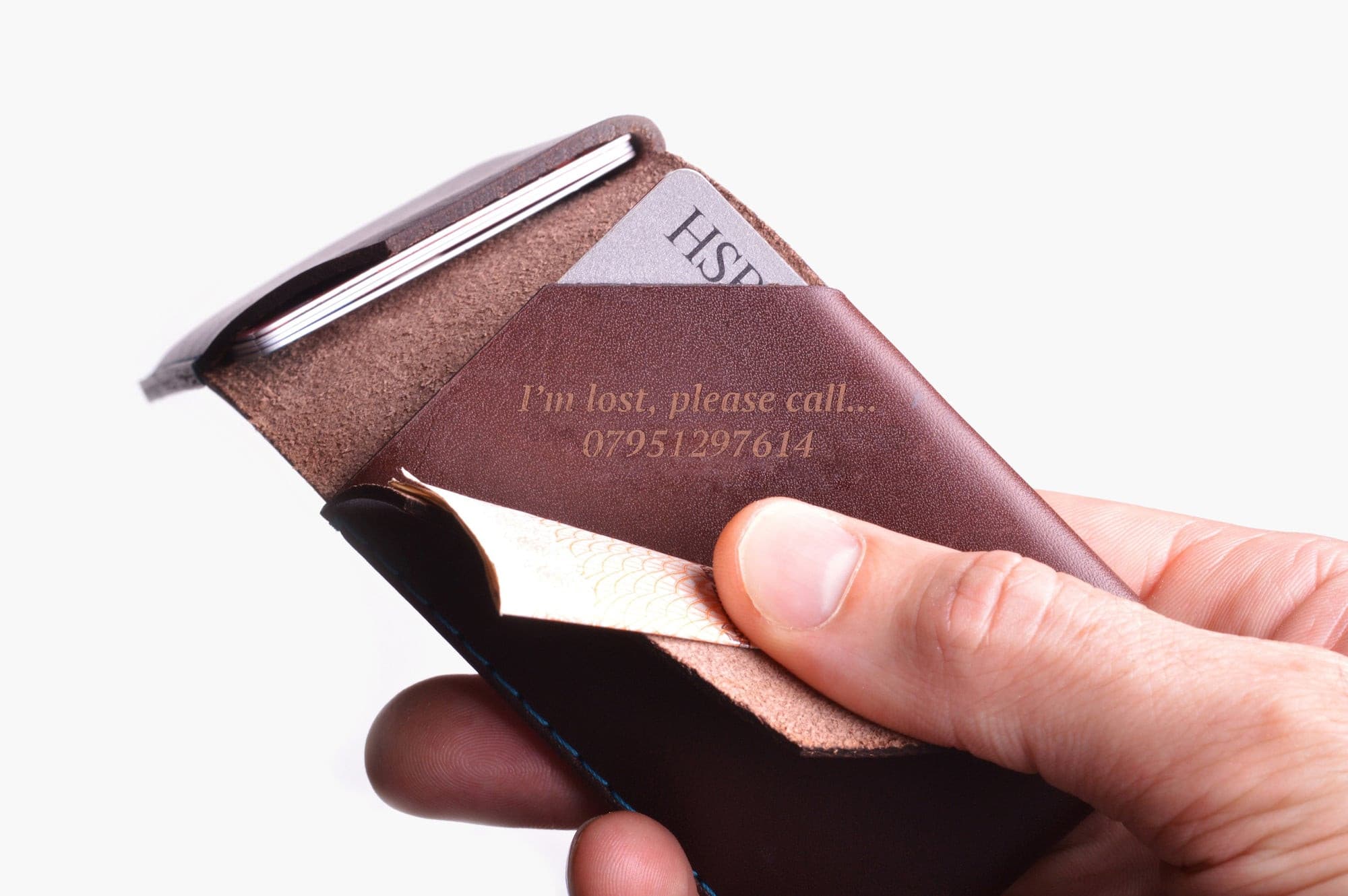 W102CHES Карточный кошелек - Каштан Wingback  - Вид №6