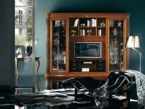 Arvestyle Книжный шкаф из массива дерева с подставкой под телевизор Vivre lux