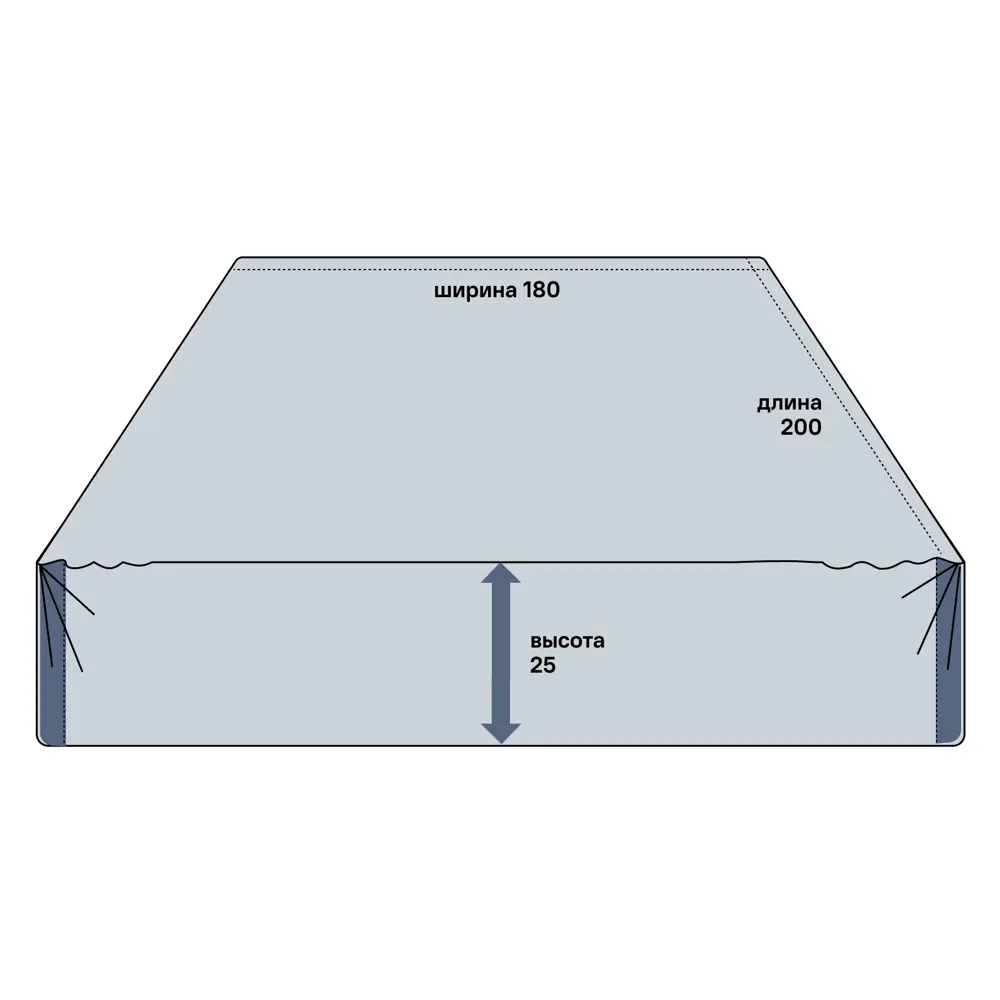 Простыня Inspire с резинкой 180×200 см - белый сатин для идеального сна 86331521 STLM-0067872 - Вид №1