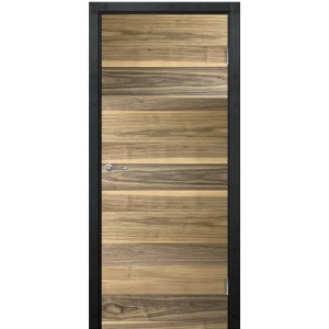 Дверь межкомнатная глухая Loft 80x200 см шпон цвет американский орех с замком и петлями 85325429 STLM-2190641