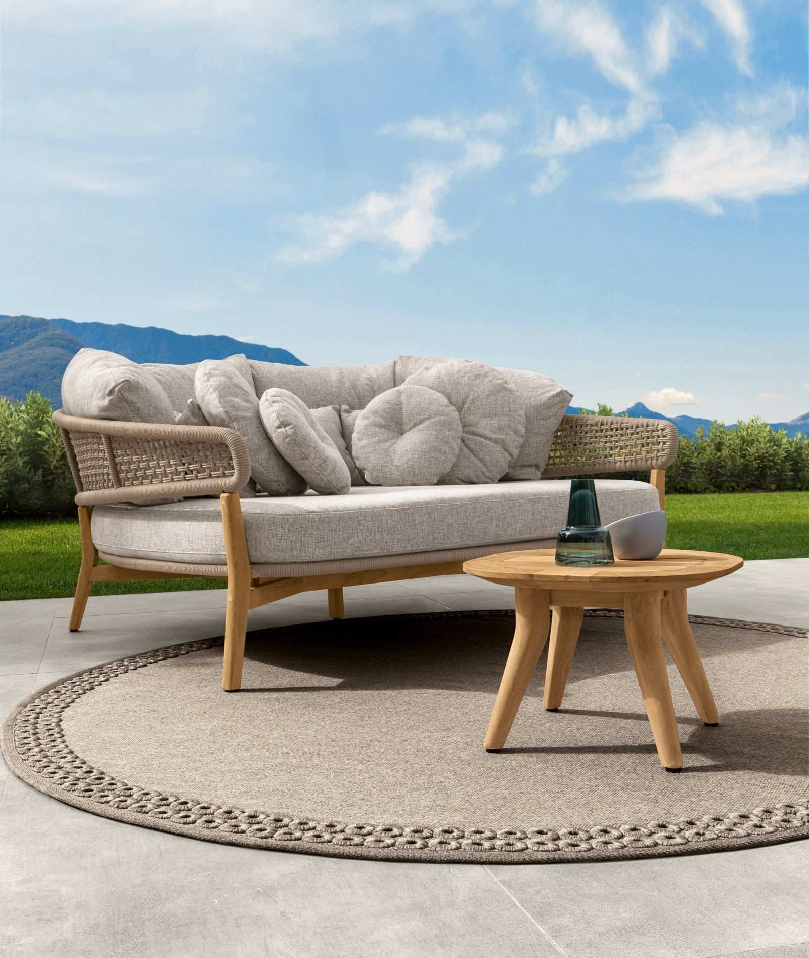 2-местный съемный садовый диван Talenti Moon Teak ARCH-00031645 - Вид №2