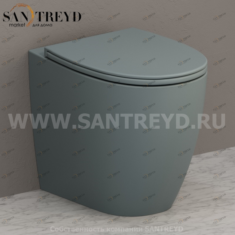 MD004BL Приставной унитаз напольный Синий Ceramica Globo 4ALL Италия