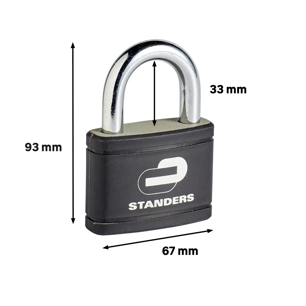 Замок навесной Standers чугун 67x50 мм цвет черный STLM-2083370 - Вид №5