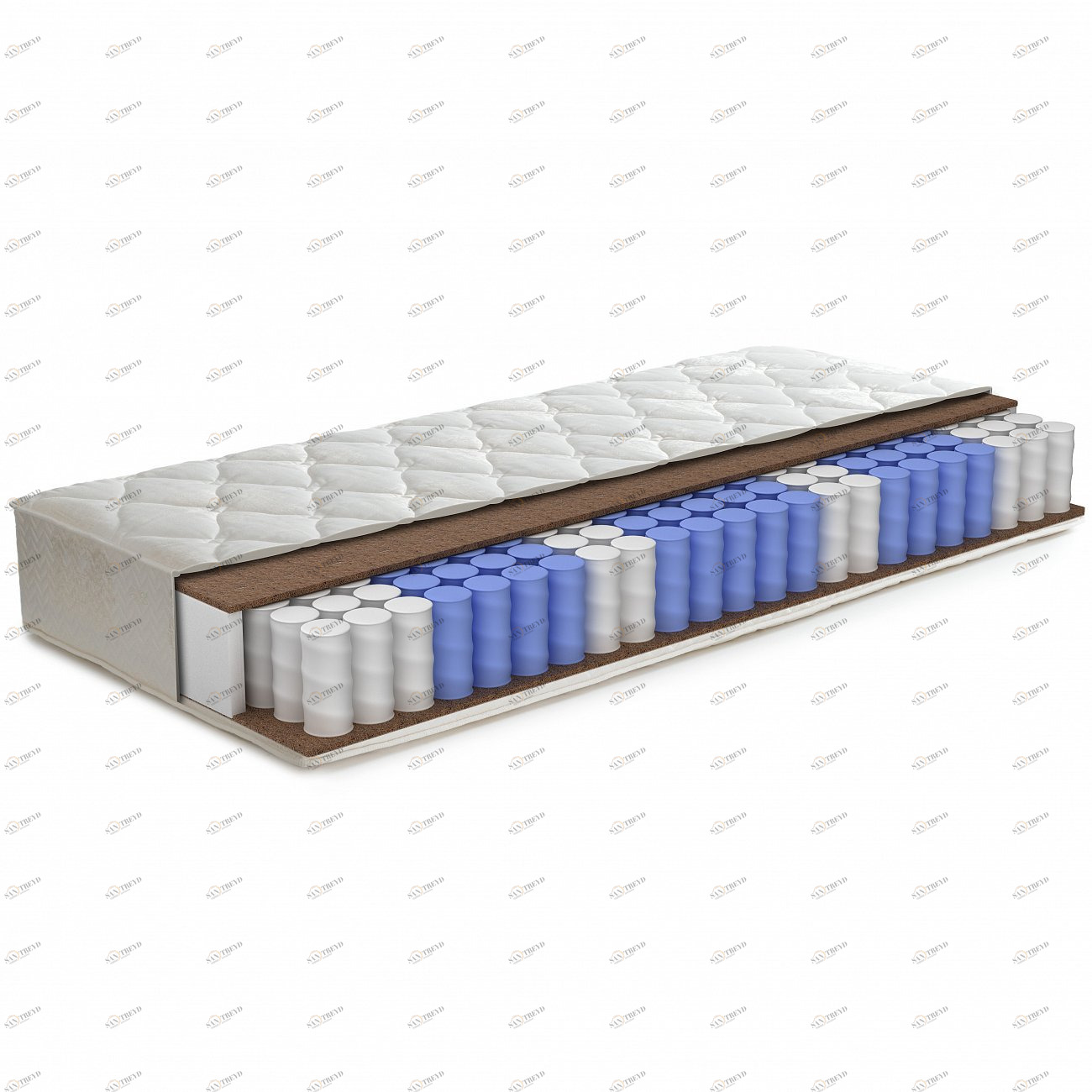 Матрас с независимым пружинным блоком 140x200 "Евро 1 Light" BELABEDDING  131032 Белый 