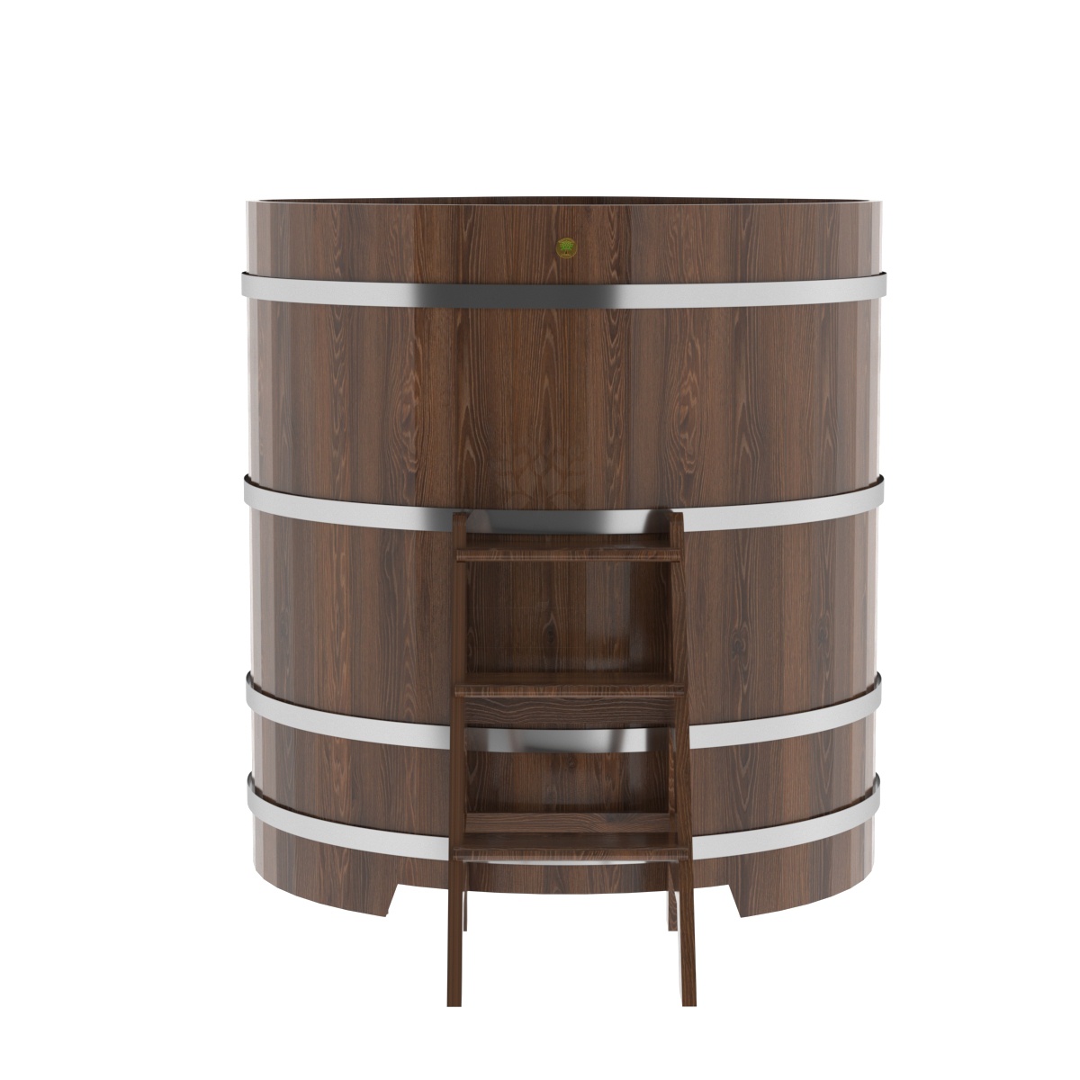 1360 Купель угловая из дуба 1,19х1,19х1,4 морёная Alyarus  - Вид №3