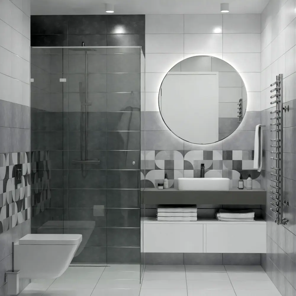 Настенная плитка НЕФРИТ-КЕРАМИКА Флисс серый 40x20 см 89232587 STLM-0948903 - Вид №6