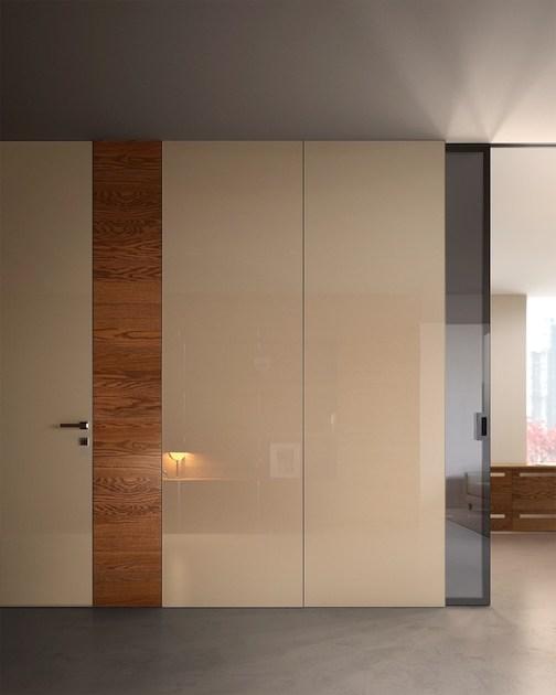 GAROFOLI Распашная дверь заподлицо со стеной из цветного стекла Design sun-id-1394597 - Вид №3