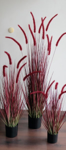 4869 498 a3 Искусственный пучок травы 'Chinese fountain grass' в горшке, 120 см, бордово-зеленый H-andreas