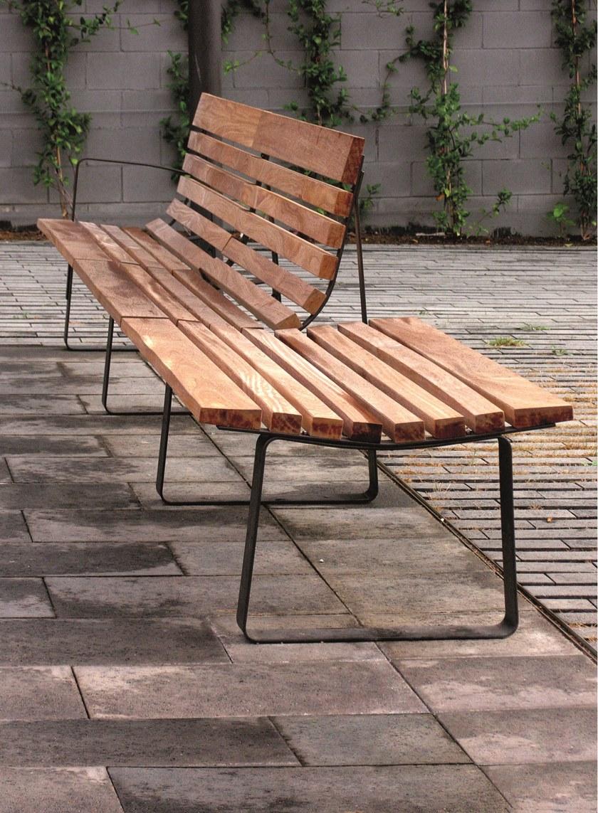 URBIDERMIS Скамья из массива дерева с подлокотниками со спинкой Bilateral sun-id-1494406 - Вид №4