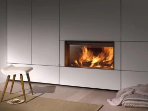 Stûv Встроенный камин на дровах с панорамным остеклением Stûv 22