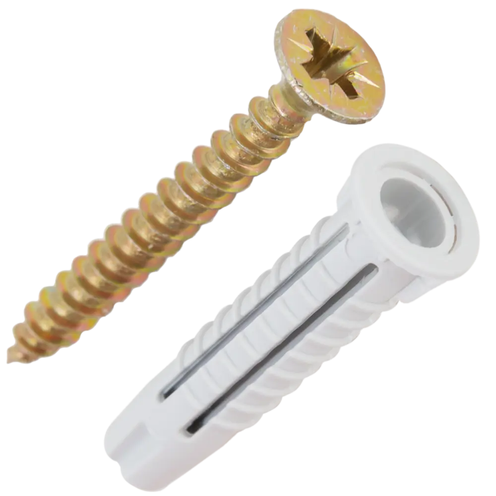 Дюбель-шуруп потайной 6x30 мм нейлон цвет серый ЕВРОПАРТНЕР STLM-2064211 - Вид №1