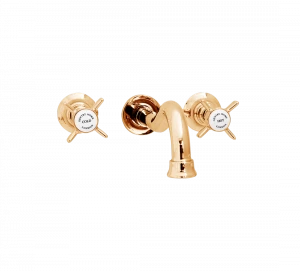 Gentry Home Смеситель для раковины Style на три отверстия с всплывающей пастой Ascot Темное золото