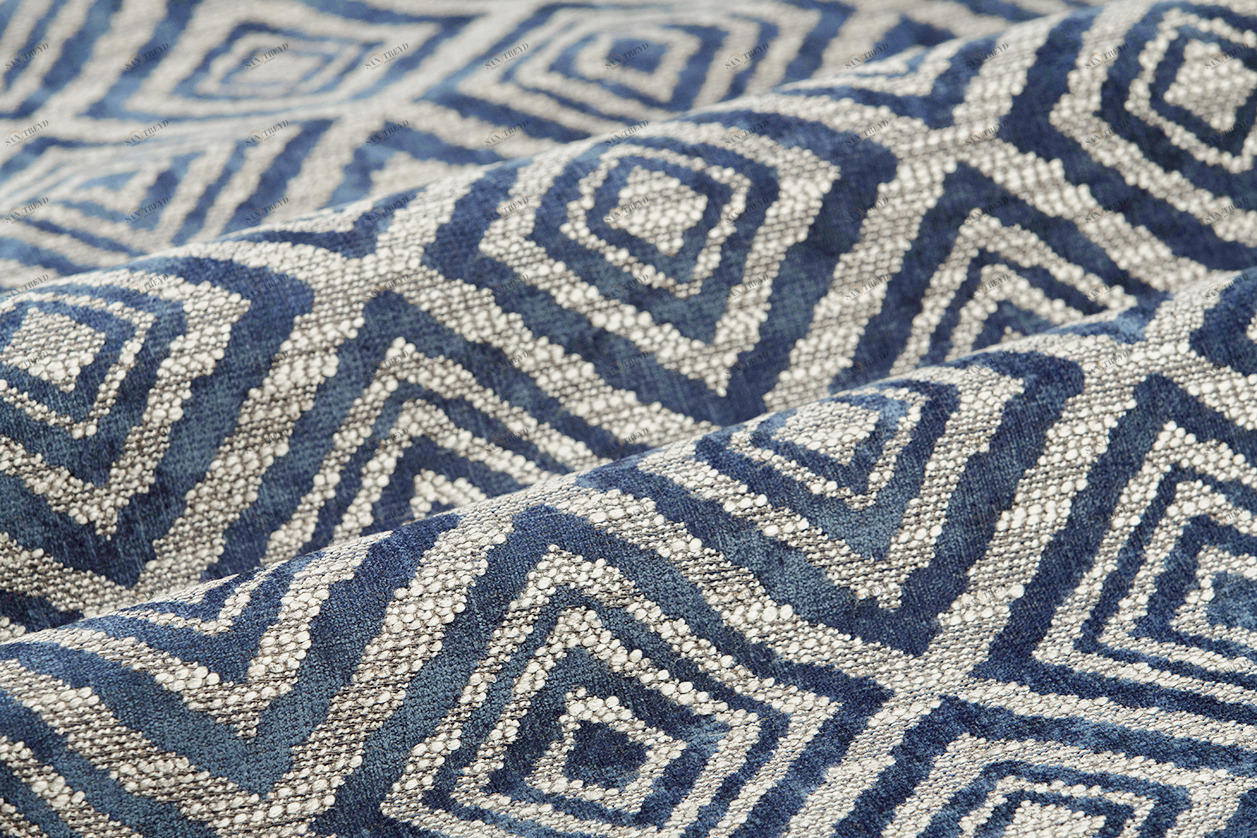 COLORISTICA Ткань мебельная  Шенилл  Claster Синий Claster I col.04