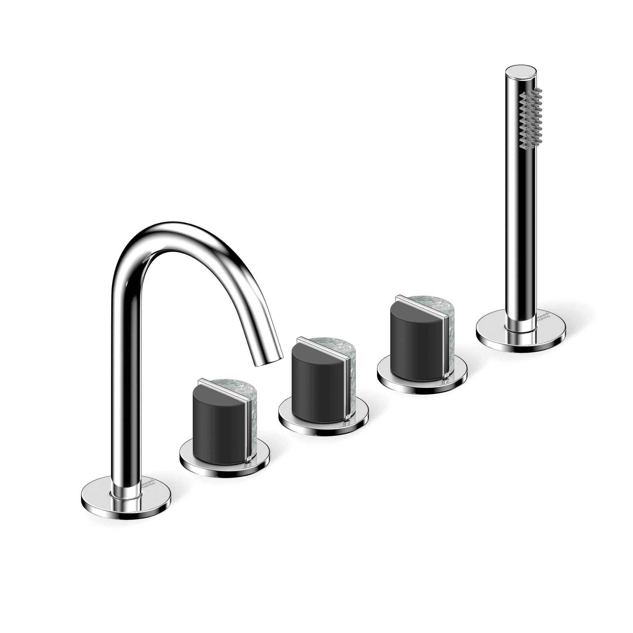 Утопленный набор для ванны с 5 отверстиями и ручным душем Varied Forms Macaron ARCH-00054511 - Вид №9