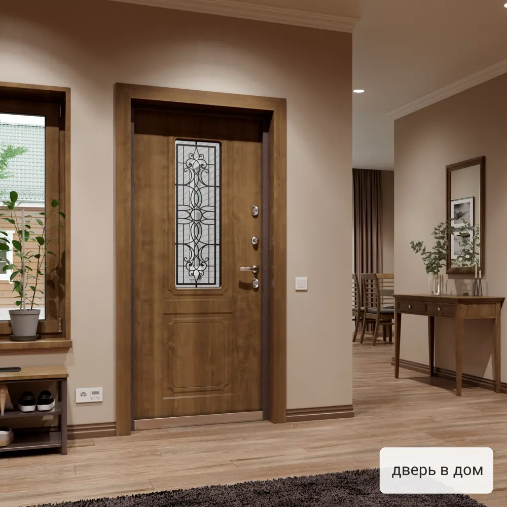 Дверь входная металлическая Термо, 880 мм, правая, цвет фрам орех TOREX STLM-2037201 - Вид №15