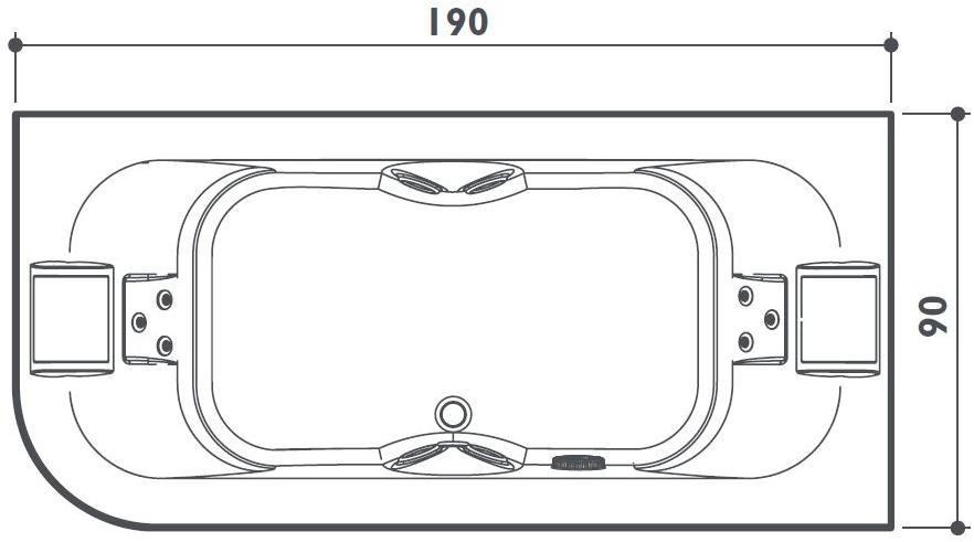 Jacuzzi® Встроенная гидромассажная ванна с хромотерапией Aquasoul sun-id-1461495 - Вид №3