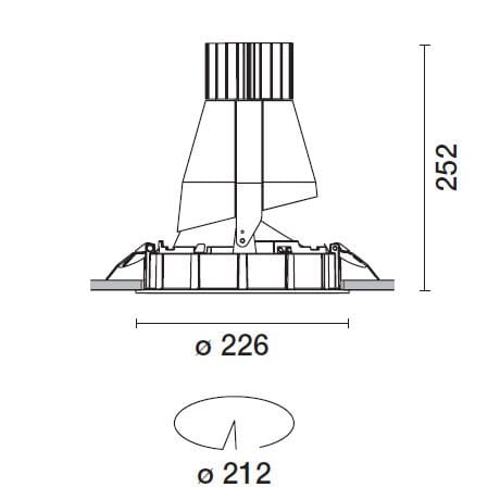 Круглый утопленный светильник для столешниц iGuzzini Reflex C. o. B ARCH-00032727 - Вид №9