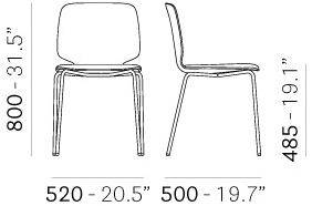 Pedrali Стул из технополимера со встроенной подушкой Babila 2730/a - Вид №1