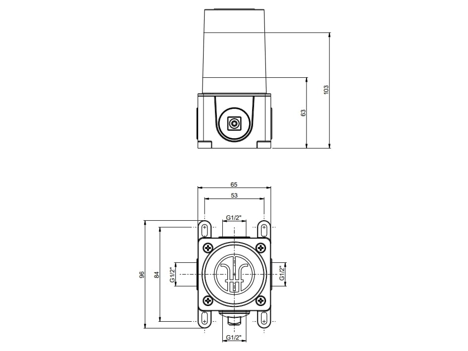 Встраиваемый корпус для смесителя для душа / гидроскопа Rubinetterie Frattini 98500 ARCH-00138090 - Вид №1