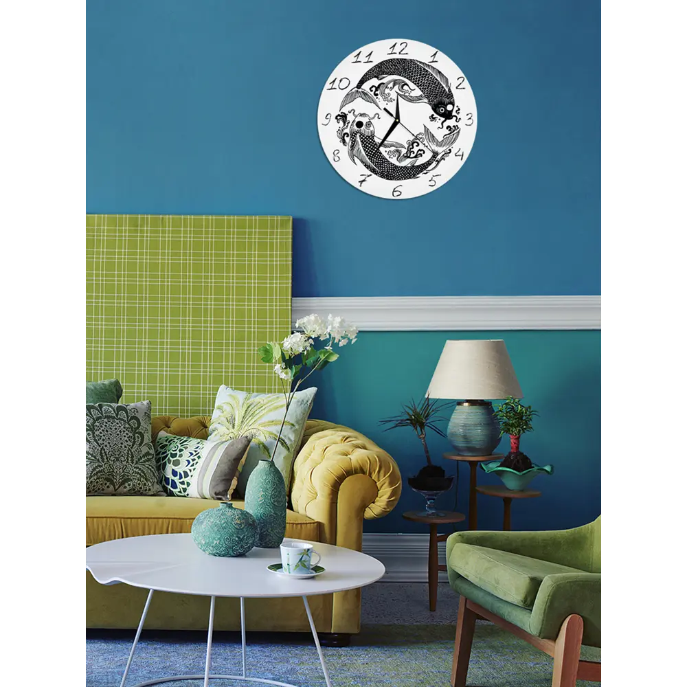 Настенные часы Рыбы Инь Янь 30x30 см Santreyd Design STLM-2126313 - Вид №3
