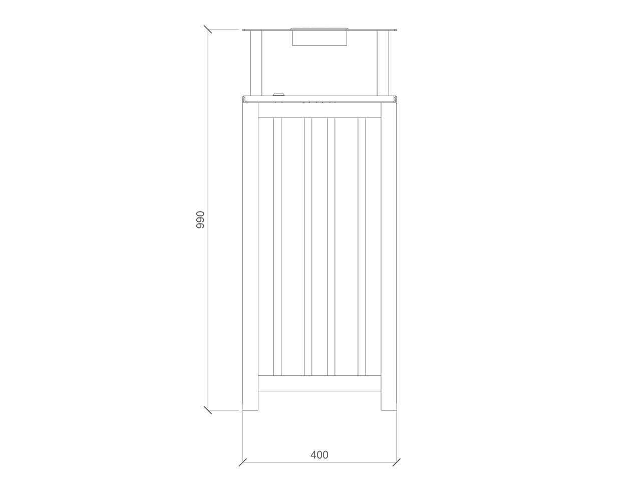 Оцинкованная стальная корзина для мусора с пепельницей Lazzari Braies ARCH-00120237 - Вид №7