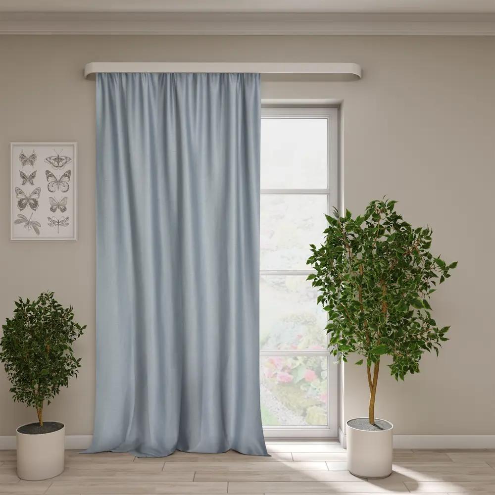 Штора на ленте Сима 150x280 см цвет серо-голубой 89429977 STLM-2042573 Santreyd 