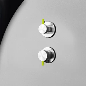 Смеситель для душа глянцевая сталь с зеленой ручкой Toki Radomonte TKI5LCIL23