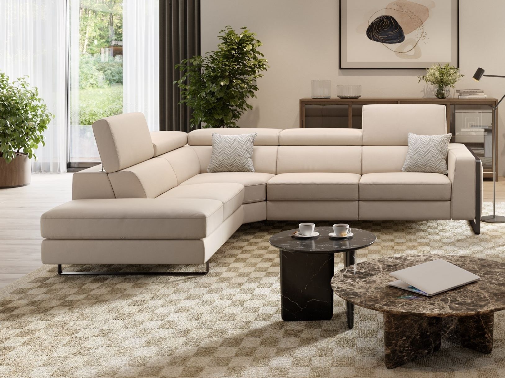 Кожаный угловой диван Sofanella Manzano ARCH-00068424 - Вид №6