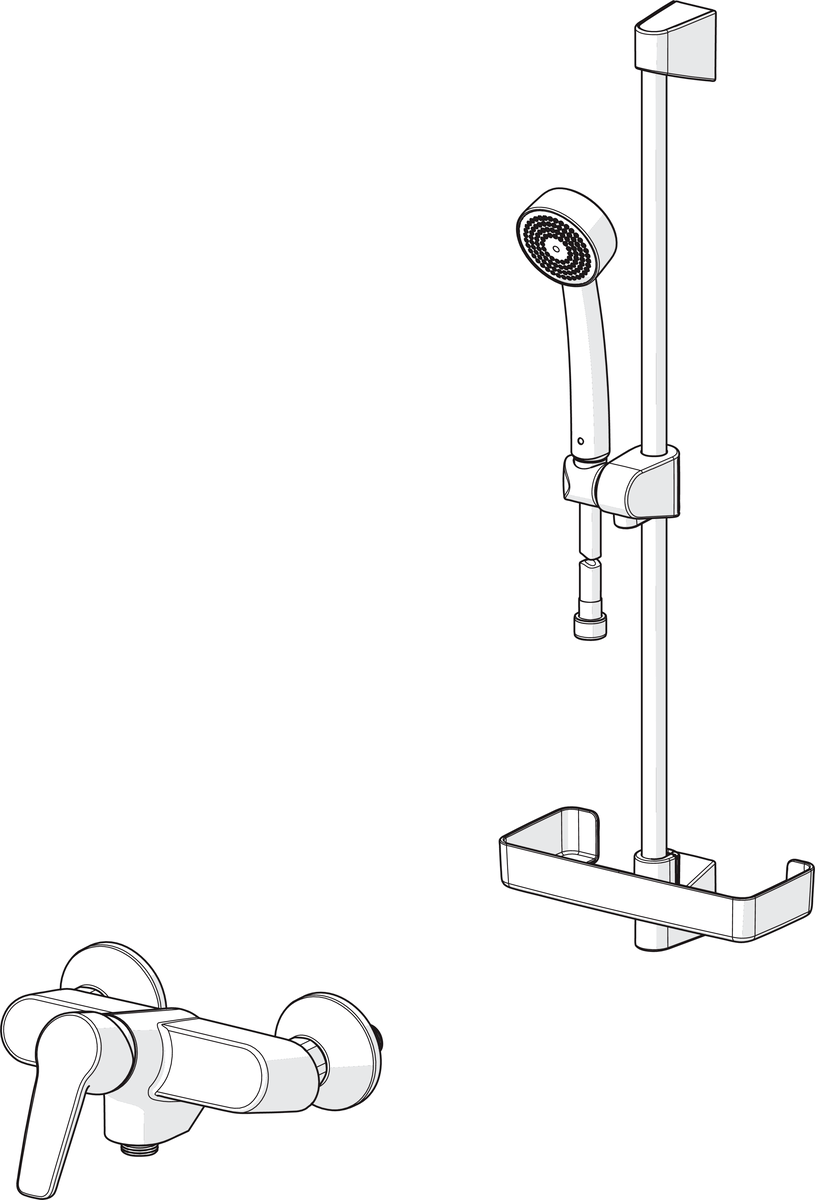 Oras 3966Y Cмеситель для душа с душевым комплектом 3966Y Saga Хром  - Вид №2