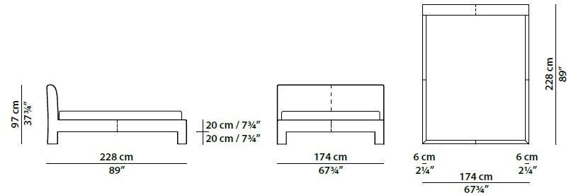 BAXTER Кожаная кровать с мягким изголовьем Summer sun-id-1430934 - Вид №7