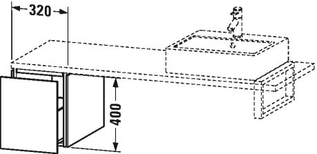 LC583001818 L-Cube Шкафчик для консоли Белый матовый, декор Duravit - Вид №1